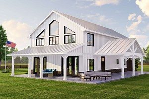 Barn Plan - 2,350 Square Feet, 3 Bedrooms, 2.5 Bathrooms | Floor Plan #5032-00178 | America's Best House Plans
