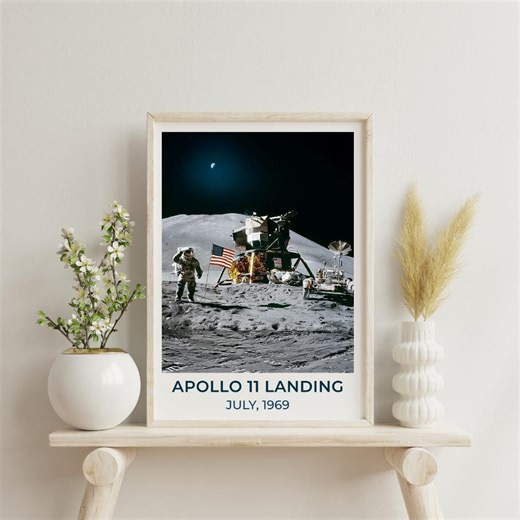 Apollo 11 Poster Historical Moon Landing Nasa Poster Print Space Exploration Wall Art Vintage Science Poster Print Mission Lunar Lander NASA - Etsy