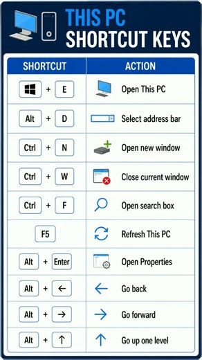 Windows This PC Keyboard Shortcuts Explained ⚡#ytshorts
