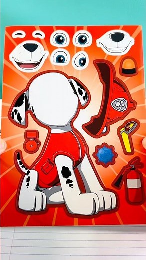 PAW Patrol Christmas! DIY Make a Face Stickers with Marshall