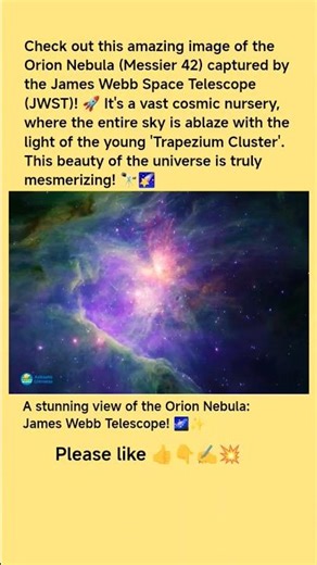 A stunning view of the Orion Nebula: James Webb Telescope! 🌌✨