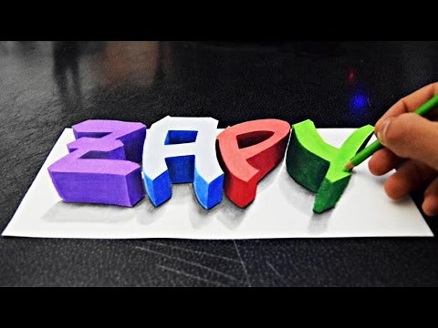 Drawing 3D Graffiti Art On Paper | Zeichnen