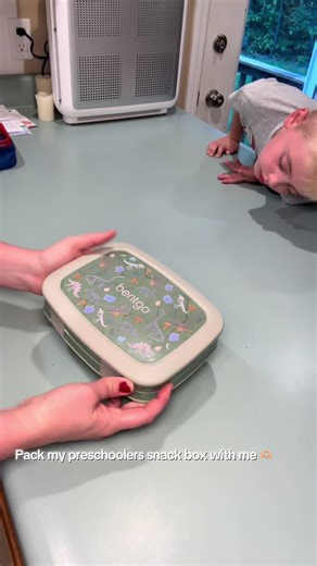 Pack my sons preschool snack box with me. 🥰 He’s only there for 2.5 hours, but he has life threatening allergies so I pack him something to have to avoid the schools breakfast. #preschoolmom #preschool #snacklebox