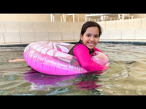 شفا استبحت في المسبح الحار ♨ Shfa plays in hot pool