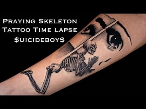 PRAYING SKELETON | TATTOO TIME LAPSE ($uicideboy$ Album Cover)