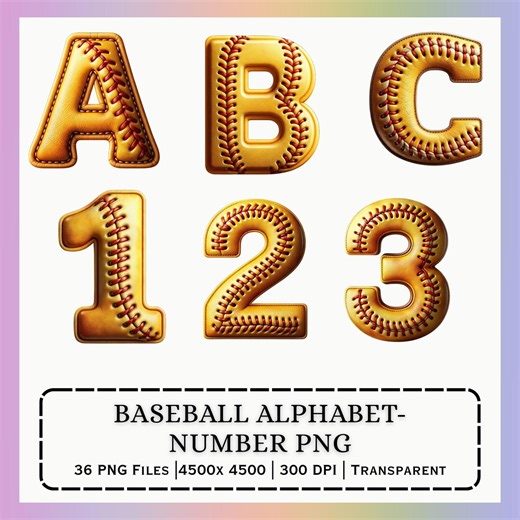 Baseball Alphabet PNG A–Z and 0–9 | Stitched Sports Alphabets Letters | Baseball Font Digital Download - Etsy