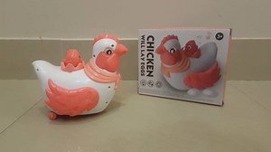 🐔EGG LAYING CHICKEN🐔 This product is made from plastic.Very Attractive as there is music and light.Kids enjoy as the hen walks with flashing light and music lays eggs. 👉Features: 🥚Realistic Egg Laying Hen 🥚Automatic Steering 🥚Automatic Lays Egg 🥚Reveal The Secret Of Life 🥚Flashing Lights & Music 👉Package Includes: 🐣1 × Hen 🐣3 × Eggs 🔥TOY COMPANY: A BRAND YOU CAN TRUST. ToyCompany has over 2000 toys for kids including everything from rc cars, bmx bikes, stuffed animals, plush toys, in