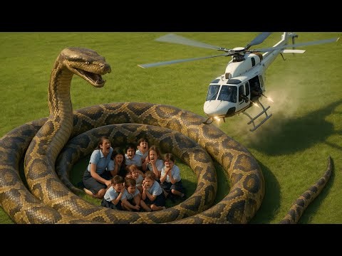 Courageous Rescue Team Saves Schoolchildren from Giant Python 🐍🚁