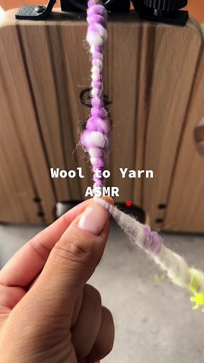 紐の端材を混ぜて毛糸作ってみた🧶#毛糸#アップサイクル#yarn#asmr#upcycling