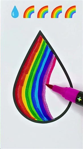 Raindrop Creative Art | Coloring Shiny #rainbow #viralvideo #satisfying #coloring #shortsfeed
