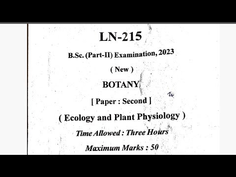 Bsc 2nd year Botany 2nd paper 2023 || Botany Question Paper Bsc 2nd year 2023