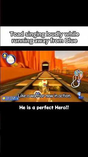 Toad singing loudly while running away from Blue【He is a perfect Hero!!】