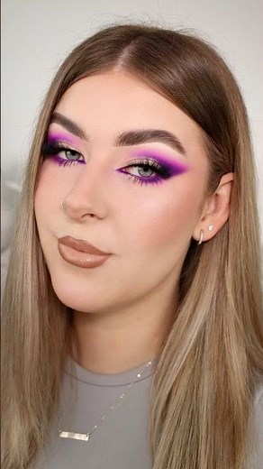 Purple & Gold Eye Makeup Tutorial 💜✨ #makeupshorts