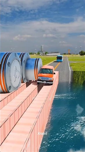 School Bus & Taxci vs Hydralic Crush- beamng drive - #car #beamngdrive #beamng #viral #shorts