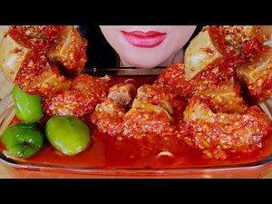 ASMR MEATBALLS FILLED WITH SPICY BEEF WITH EXTRA FAT CHILI | ASMR MUKBANG INDONESIA