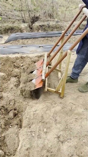 Rural Brother's Homemade Tool, Efficient Trenching with Less Effort!