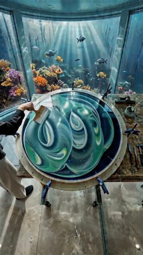 Satisfying Ocean Resin Pour 🌊✨ #diy