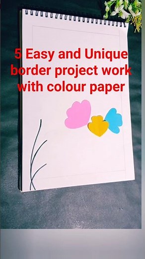 🌷easy and Unique project file decoration ideas / beautiful border designs #short #shortsfeed #viral