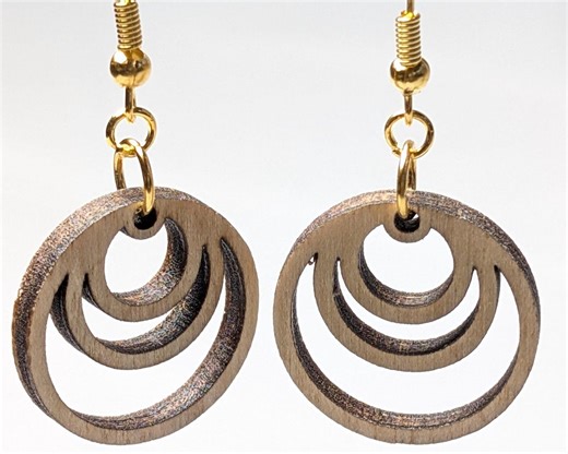 Laser Cut Wood Earrings – Concentric Circle Dangle Jewelry, Geometric Boho Lightweight Gift - Etsy