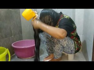 How to shampoo and wash very long hair at home