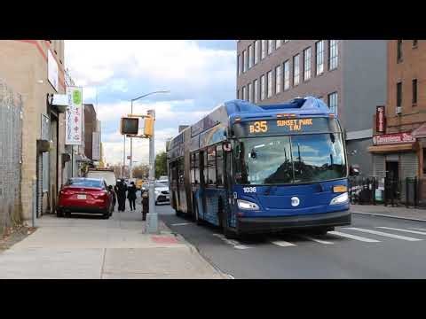 MTA NYCT: 2018 NFI XN60 #1036 on the B35-LTD to Sunset Park aprchng 39 St/7 Av