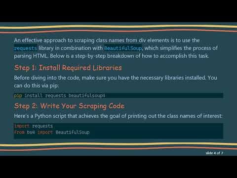 Mastering Web Scraping with Python: How to Print Specific Div Classes