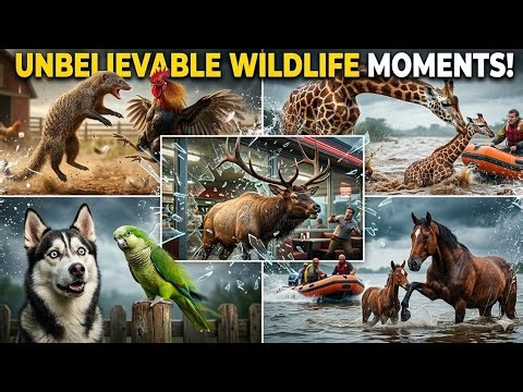 Unbelievable Animal Moments Caught on Camera! Rooster vs Mongoose, Flood Rescue & Funny Husky Prank😱