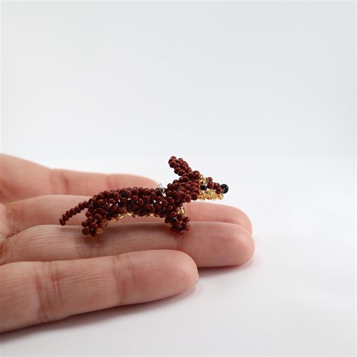 Dachshund Dog Charm Beaded Handmade Jewelry Unique Gift 3d Animal Dog Figurine Car Hanging Beaded Keychain Bag Charm Size is 2 Inches - Etsy