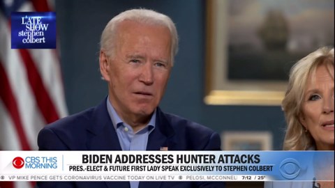 President-elect Biden tells Stephen Colbert he has "great confidence" in son Hunter