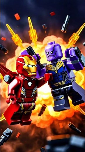 This LEGO Fight Is EPIC! 🤯 Iron Man vs ThanosDescription #lego3danimation #marvel #legoanimation