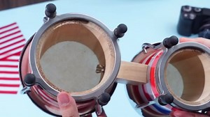 Mini Bongo Puerto Rico Flag - Percussion Instrument Tunable Drum Set Puerto Rican Bongo Drum Set Small Size 5" & 4" Compact Hand Drums for Music, Decor, and Boricua Cultural Celebration