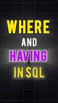 Learn SQL in 3 Minutes | WHERE vs HAVING Clause Explained 📊#dataanalyst