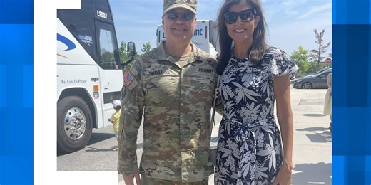 Haley welcomes husband back to U.S. from year-long deployment