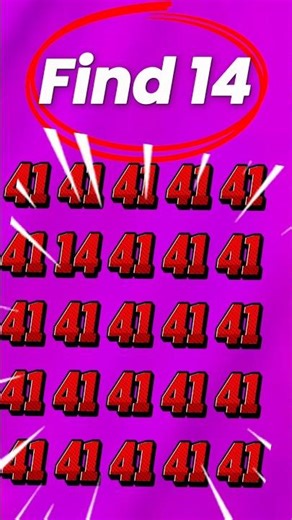 How to find 14? #brain #puzzle #trending #viral #find14