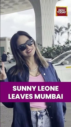 Sunny Leone Leaves Mumbai | Actress Spotted at Airport in Casual Chic Look