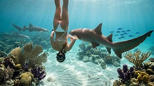 Watch what happens when this girl swim face to face with a shark