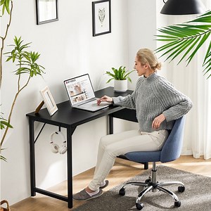 CONCETTA 47 Inch Computer Desk Ideal for Small Spaces for Adult, Black - Walmart.com