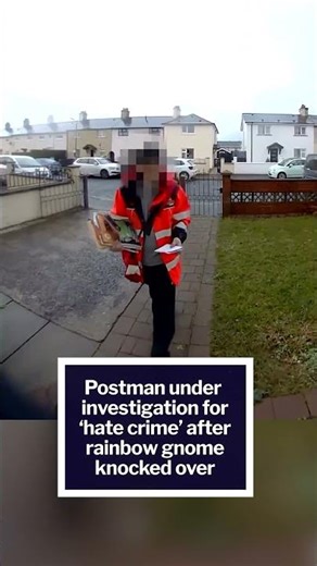 Postman under investigation for 'HATE CRIME' after rainbow gnome knocked over