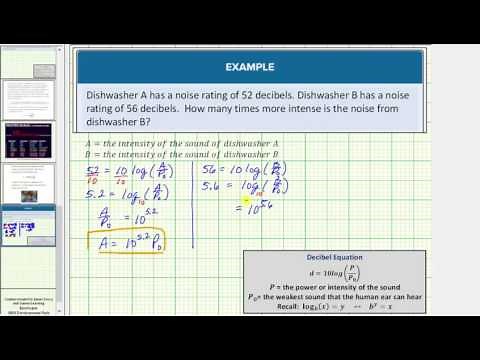 Logarithm Application: Intensity of Two Sounds (Decibels)