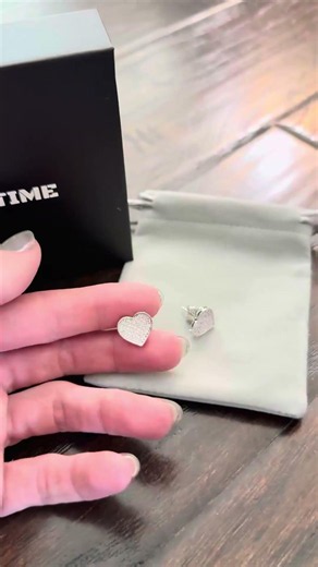 RepaTime Silver Stud Earrings Heart Shaped White Gold Plated