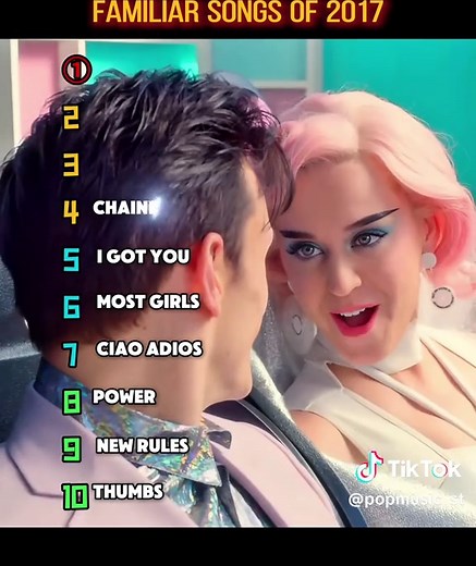Which song do you think is number one? Write it in the comments section. #top10#2017music #throwbacksongs #2017sthrowback