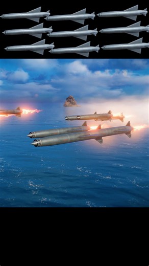 9X🔥 P-700 Granit Heavy Missile launch & Damage 😱 | Modern Warships: Naval Battles #shorts