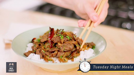 Our Spicy Stir-Fried Cumin Beef gets extra oomph from toasting whole cumin seeds, adding both earthy cumin flavor and crunchy texture. Get the recipe free for one week: http://bit.ly/milkststfrbeef | Christopher Kimball’s Milk Street