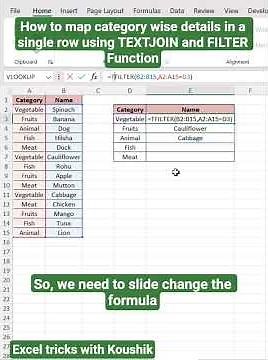 Excel tricks - Uses of TEXTJOIN and FILTER Function in Excel #excel #spreadsheets #exceltutorial