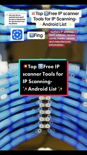Replying to @besiso1981 🧰 Save now! Top 5️⃣ FREE IP Scanner Tools available on Android for IP Scanning and Network Management 👇👇#networkengineer #networking #computerengineering #ipscanner #networkmanagement #informationtechnology #it #cisconetworking #cisco #sysadmin #techtok #tools