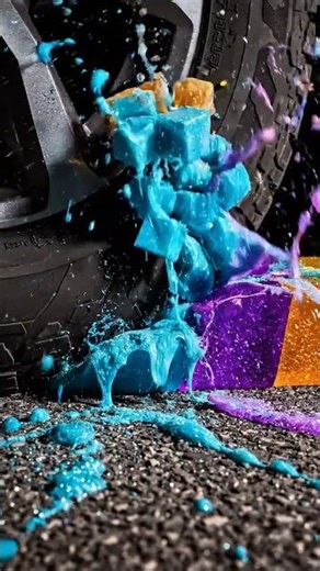 Car Tire Crushing Glowing Crystal Jelly & Alien Eggs Ultra Realistic ASMR