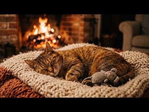 Relaxing Music for Cats 🐱 Cozy Fireplace Sounds for Deep Sleep and Stress Relief