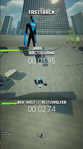 Blitzwolfer or Ben wolf VS Fasttrack VS Arctiguana Jump Test comment task ben 10 game #shorts #ben10