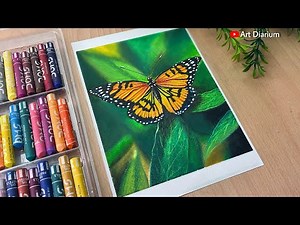 Realistic Butterfly Drawing with Oil Pastel for Beginners- Step-by-step