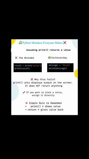 What Happens When You Use PRINT Incorrectly in Python❌ Python Beginner Mistake You Must Avoid! 🚫 #yt